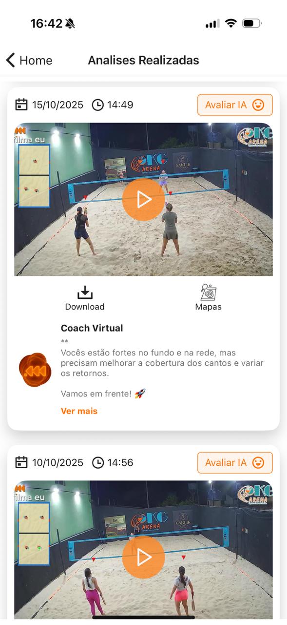 Feed do aplicativo FilmaEu